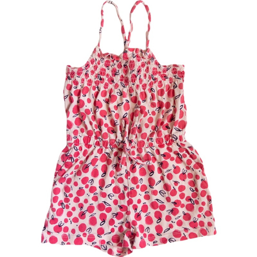 Tea Collection :: Smocked Strappy Romper Pink Oasis Fruit Size 2